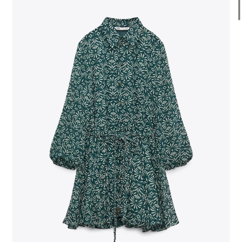 Zara green mini dress